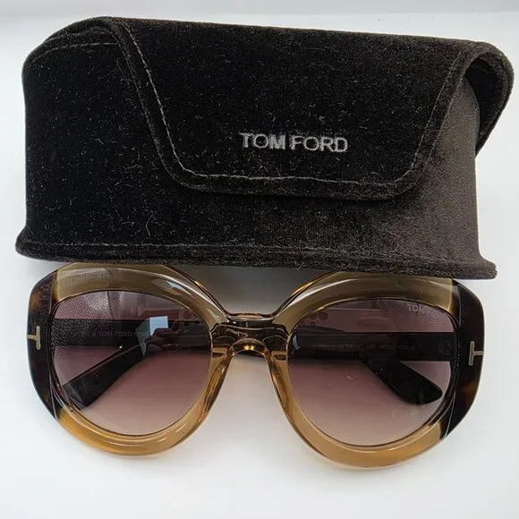 Tom Ford Bianca Brown Oversized Sunglasses with Case - Picture 9 of 13